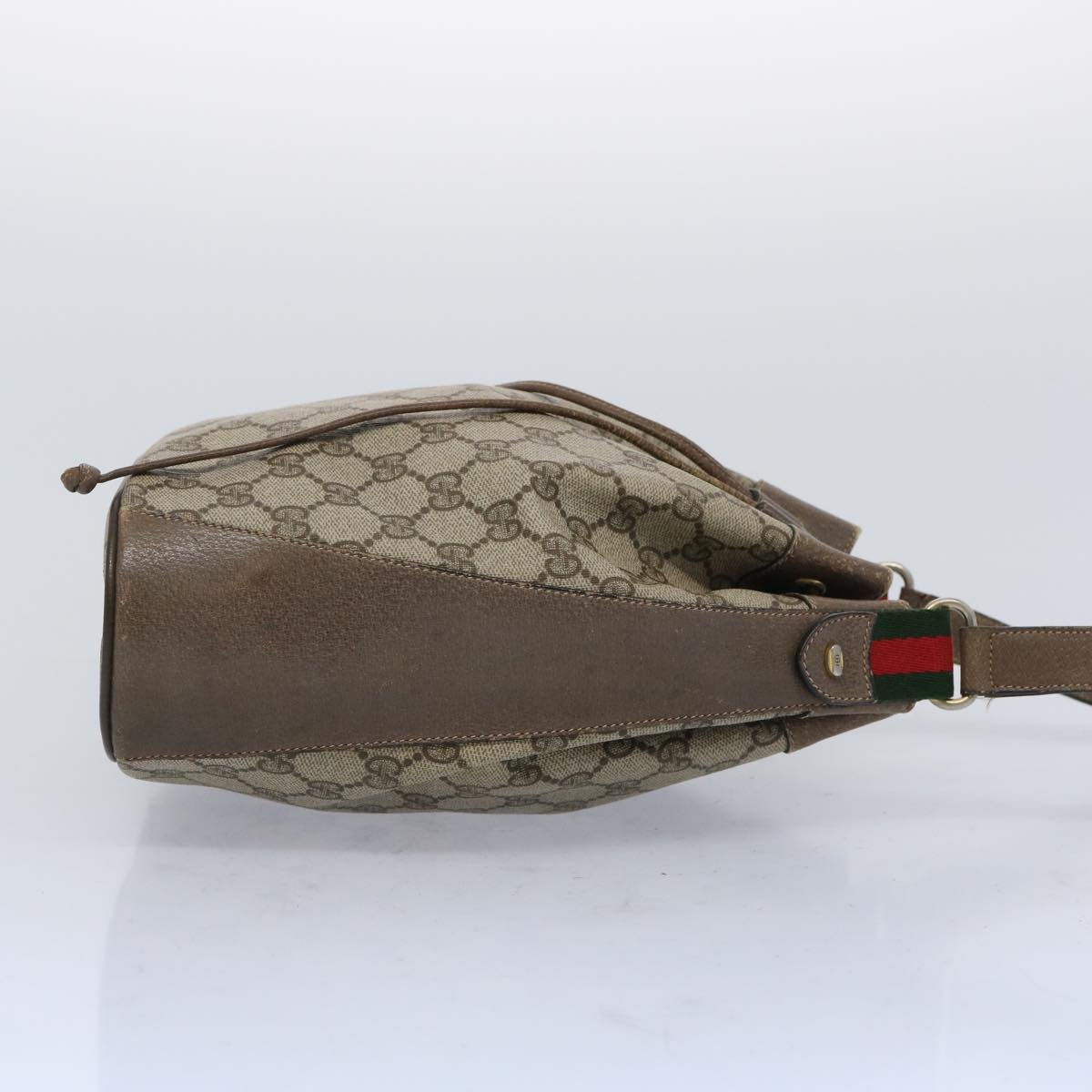 GUCCI GG Supreme Web Sherry Line Shoulder Bag Beige Green 41 02 034  10500