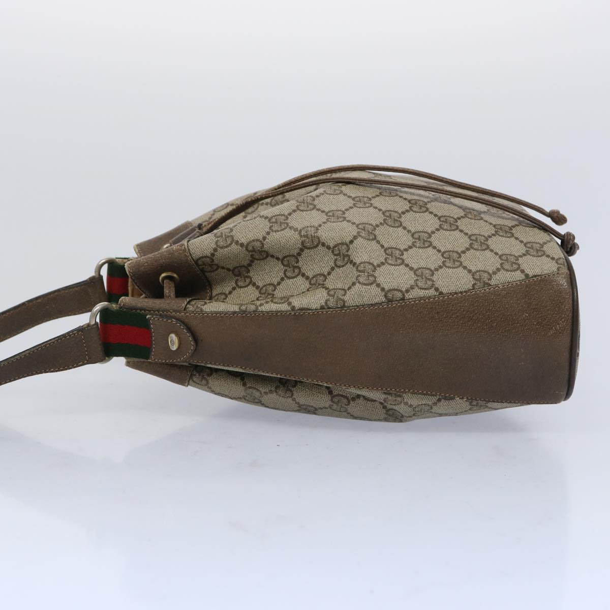 GUCCI GG Supreme Web Sherry Line Shoulder Bag Beige Green 41 02 034  10500