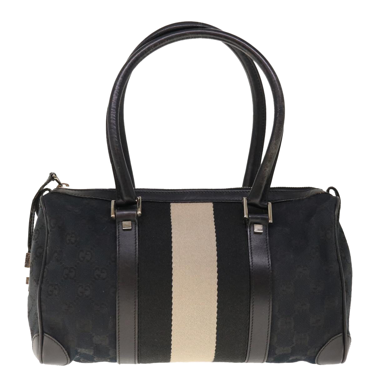 GUCCI GG Canvas Shoulder Bag Black White 0000851  10502