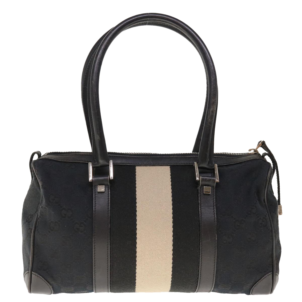 GUCCI GG Canvas Shoulder Bag Black White 0000851  10502