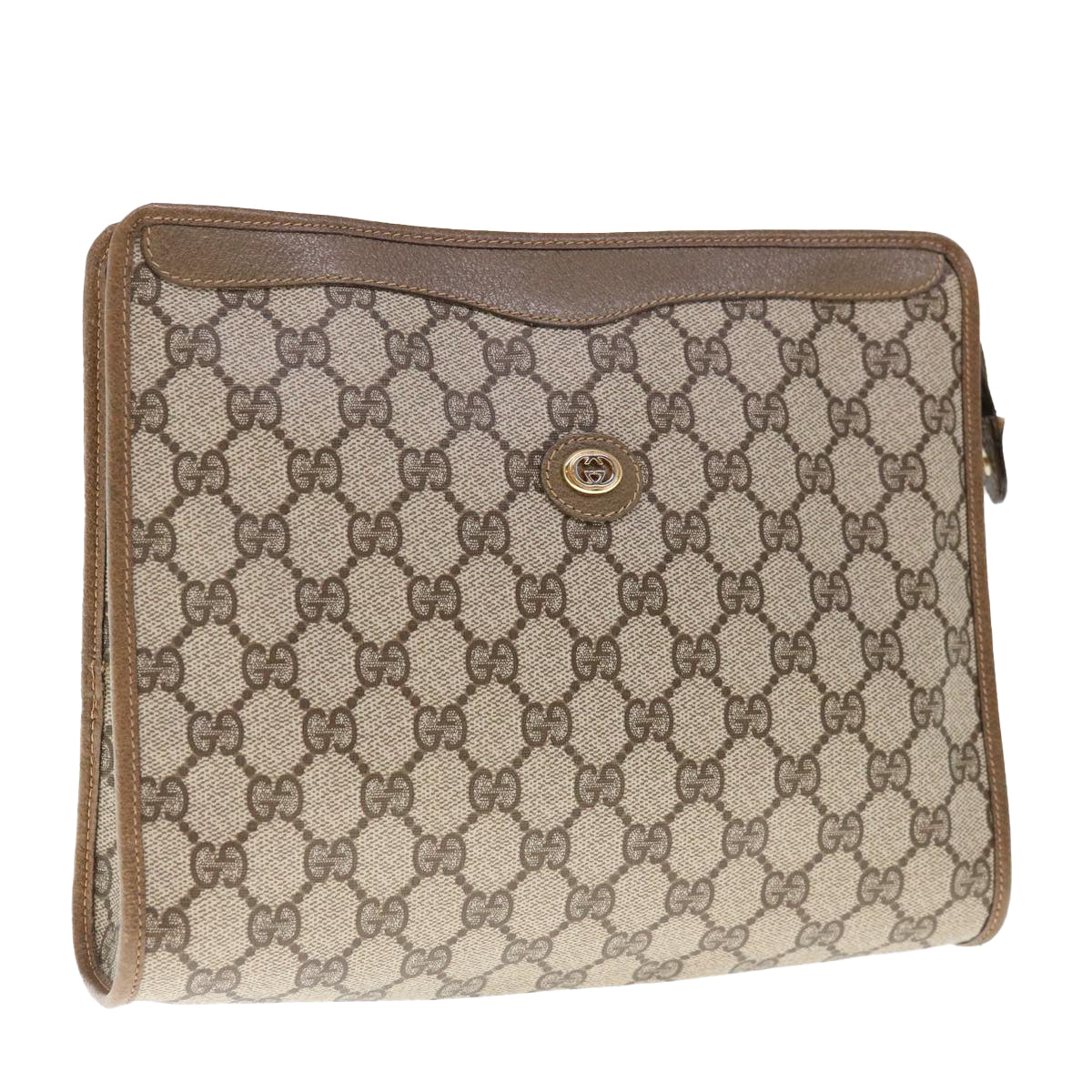GUCCI GG Supreme Clutch Bag PVC Beige 97 01 038  10505