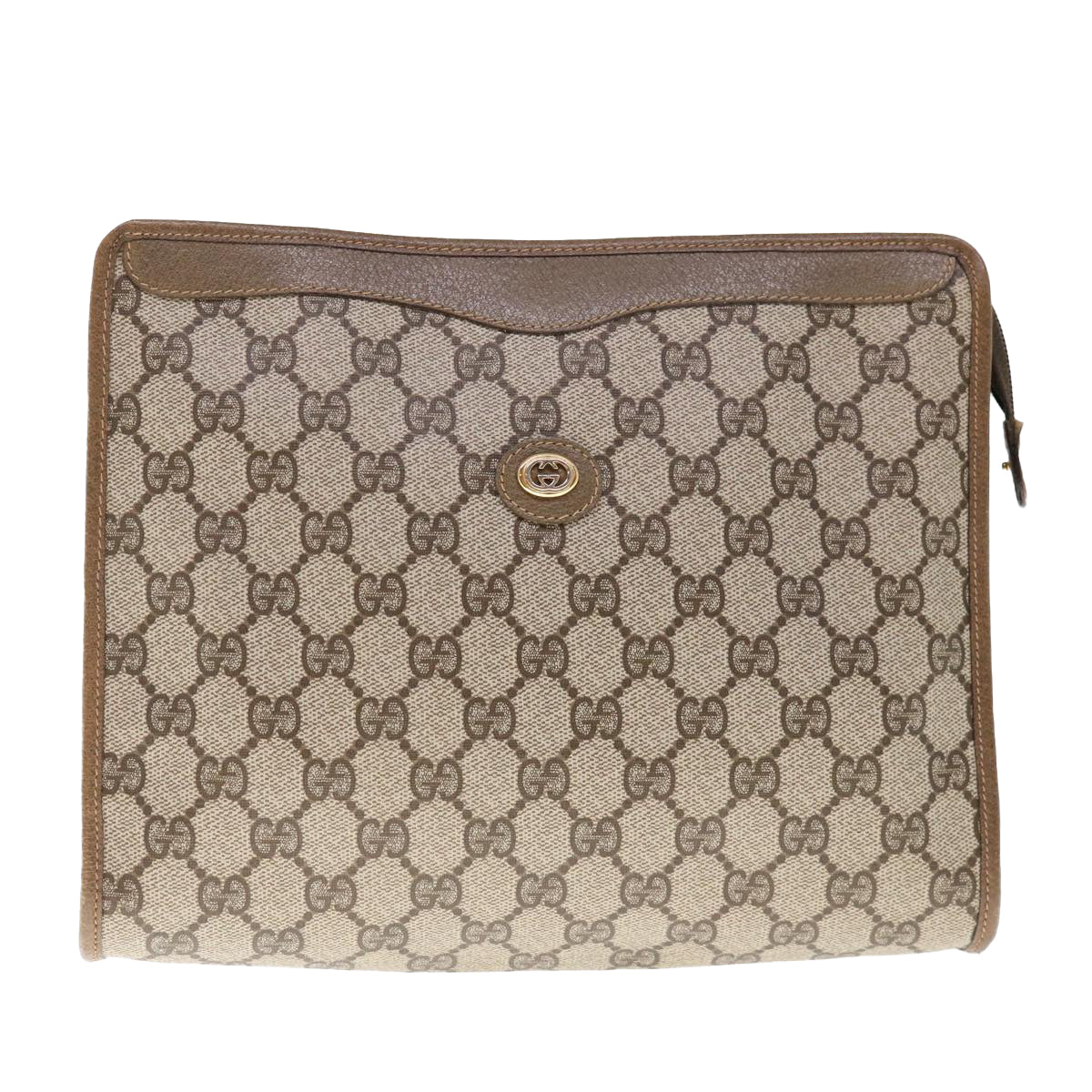 GUCCI GG Supreme Clutch Bag PVC Beige 97 01 038  10505