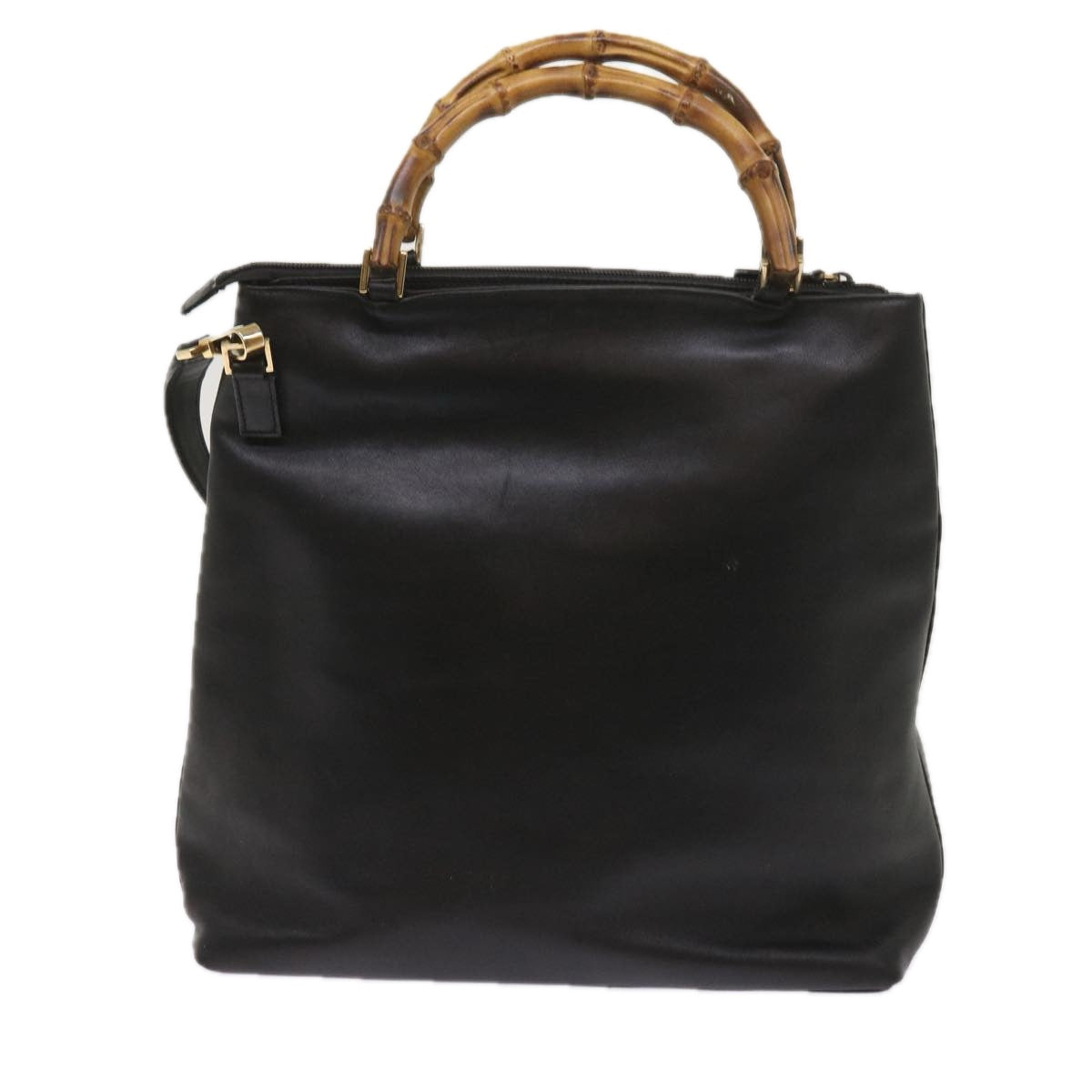 GUCCI Bamboo Shoulder Bag Leather 2way Black  10514