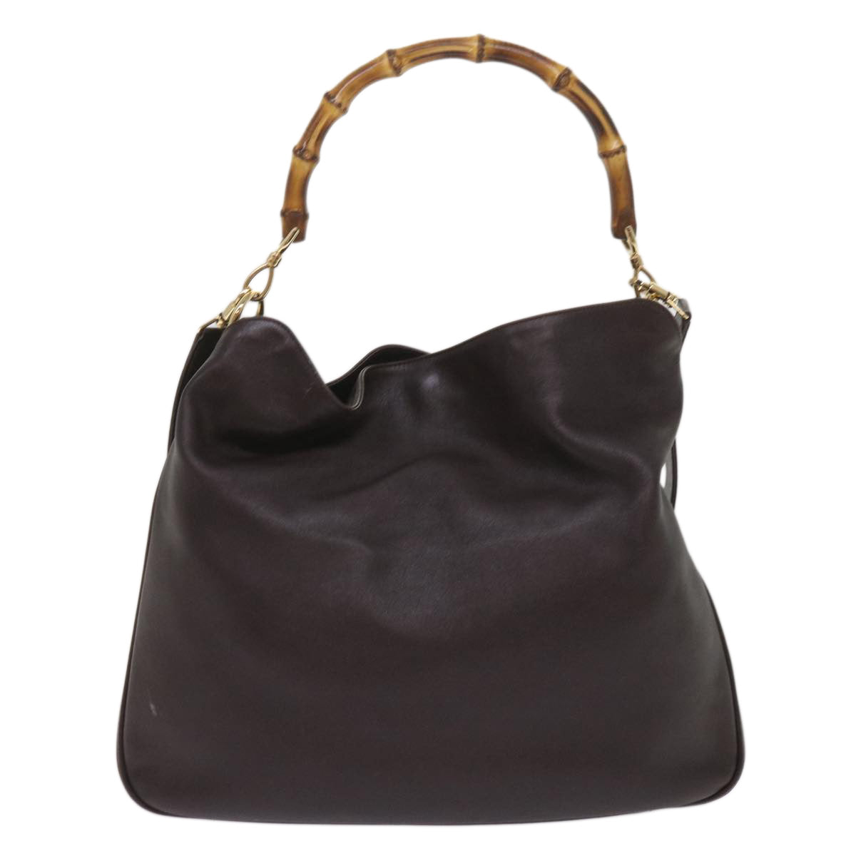 GUCCI Bamboo Shoulder Bag Leather 2way Brown  10516