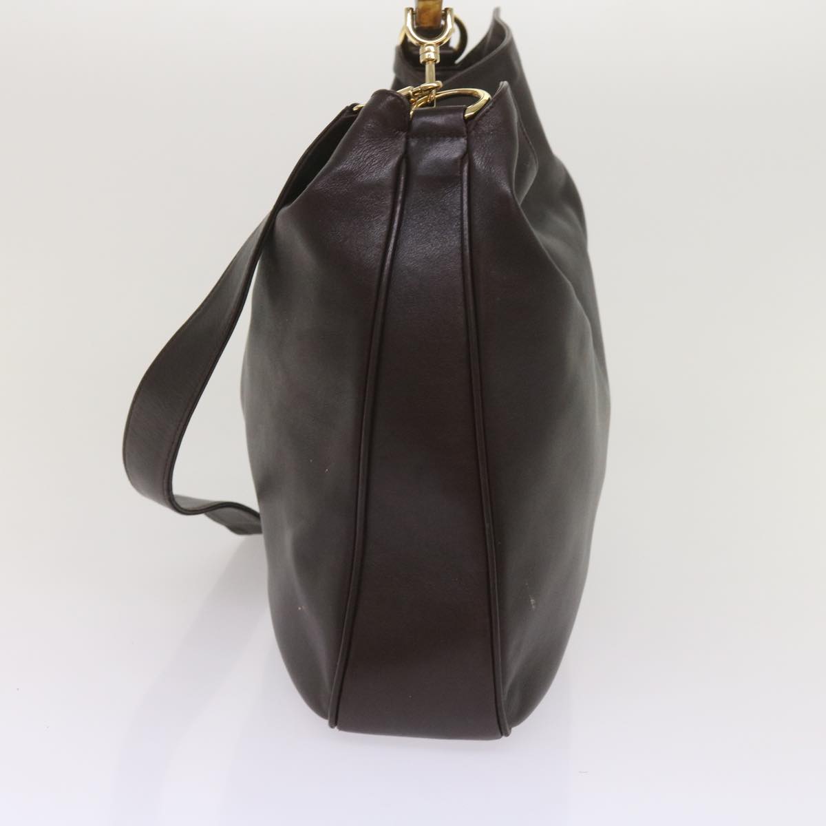 GUCCI Bamboo Shoulder Bag Leather 2way Brown  10516