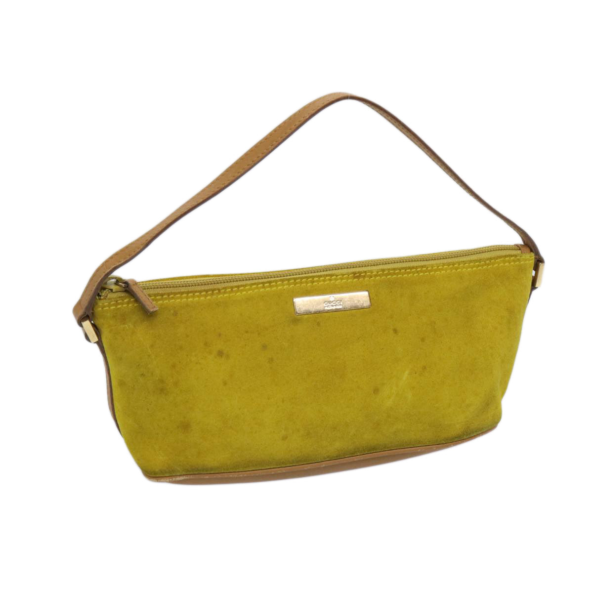 GUCCI Accessory Pouch Suede Yellow 039 1103  10535