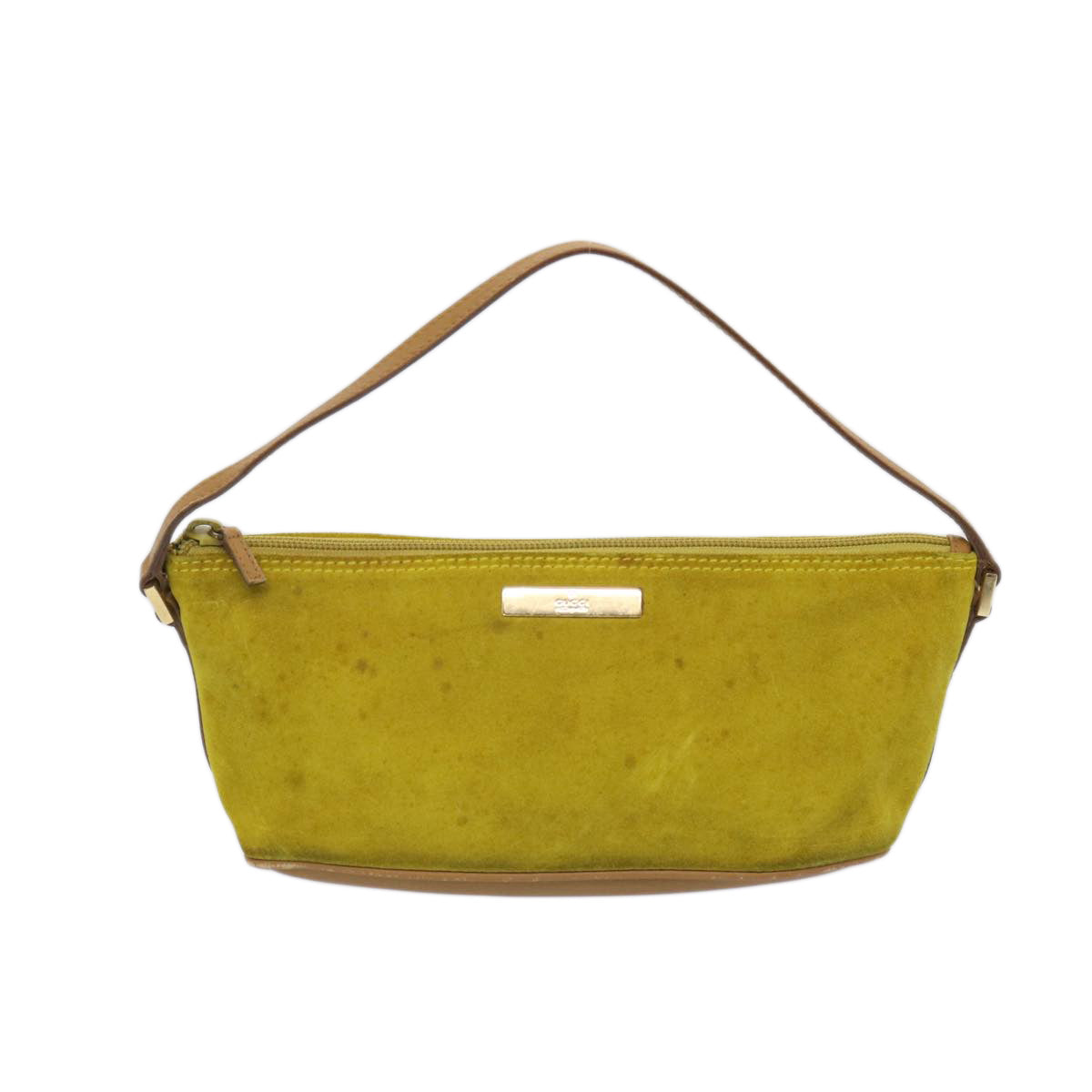 GUCCI Accessory Pouch Suede Yellow 039 1103  10535