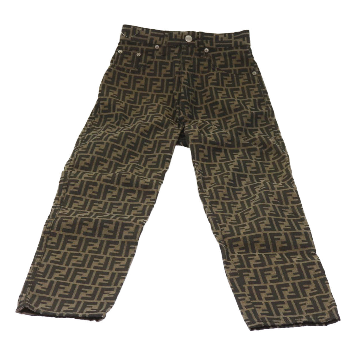 Luxury FendiZucca Canvas Pants Black Brownyk10543