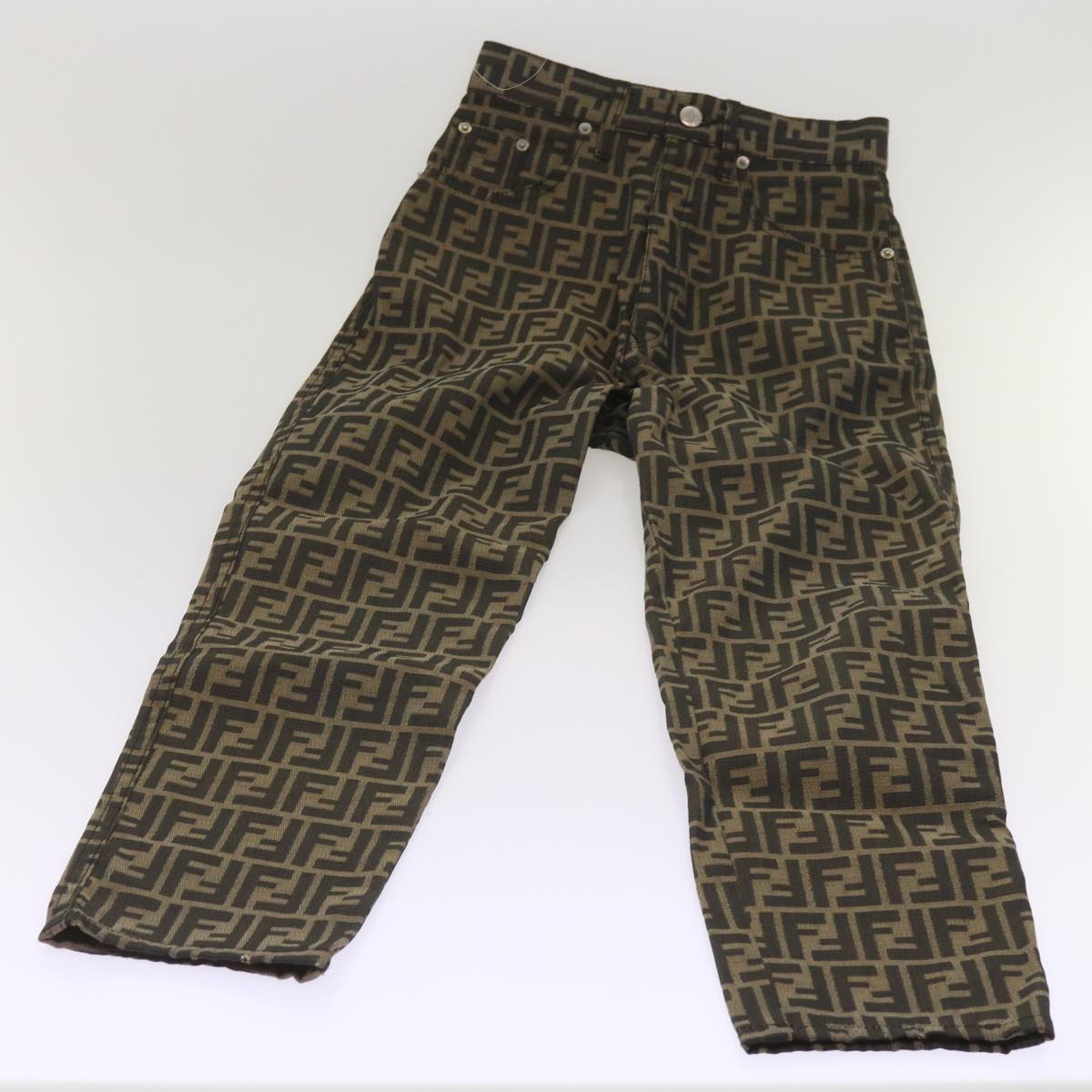 Luxury FendiZucca Canvas Pants Black Brownyk10543