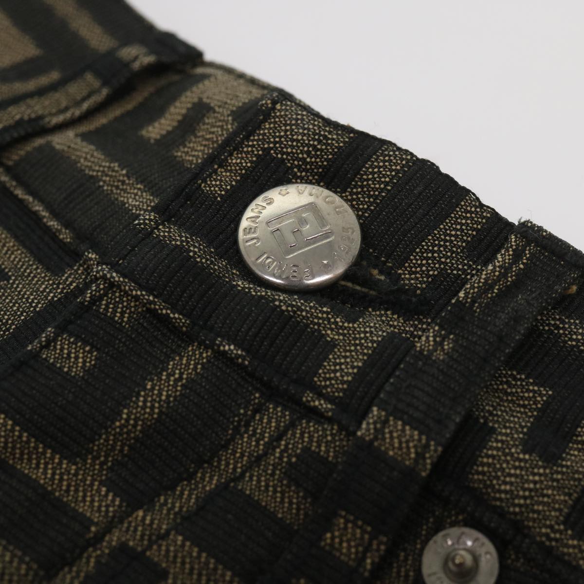 Luxury FendiZucca Canvas Pants Black Brownyk10543