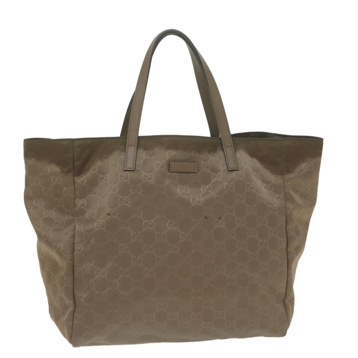 GUCCI GG Canvas Tote Bag Nylon Brown  10566