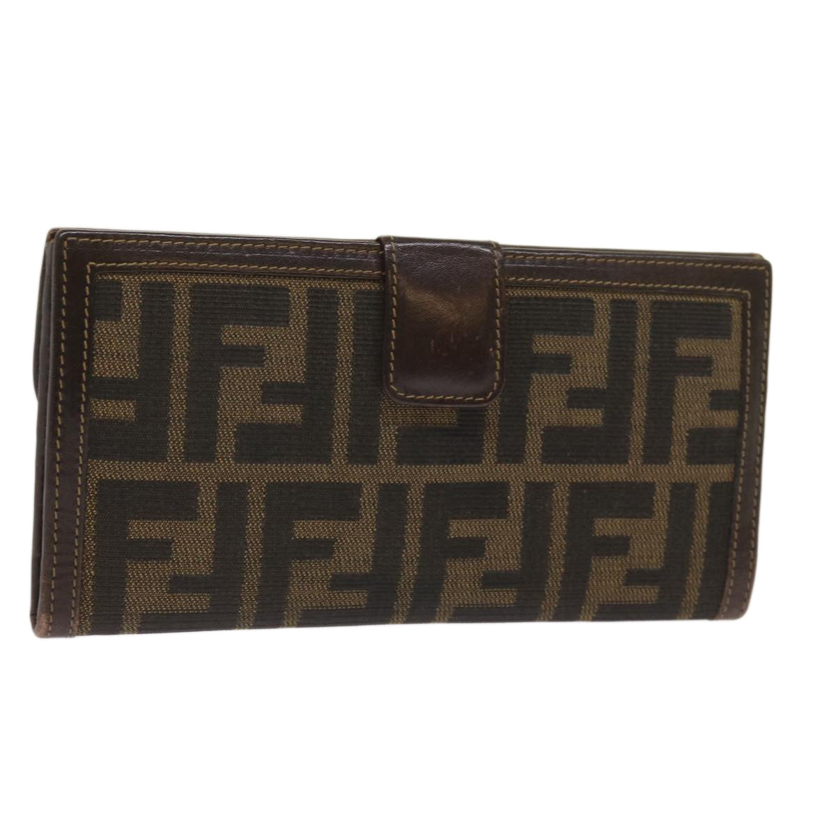 Luxury FendiZucca Canvas Long Wallet Black Brownyk10582