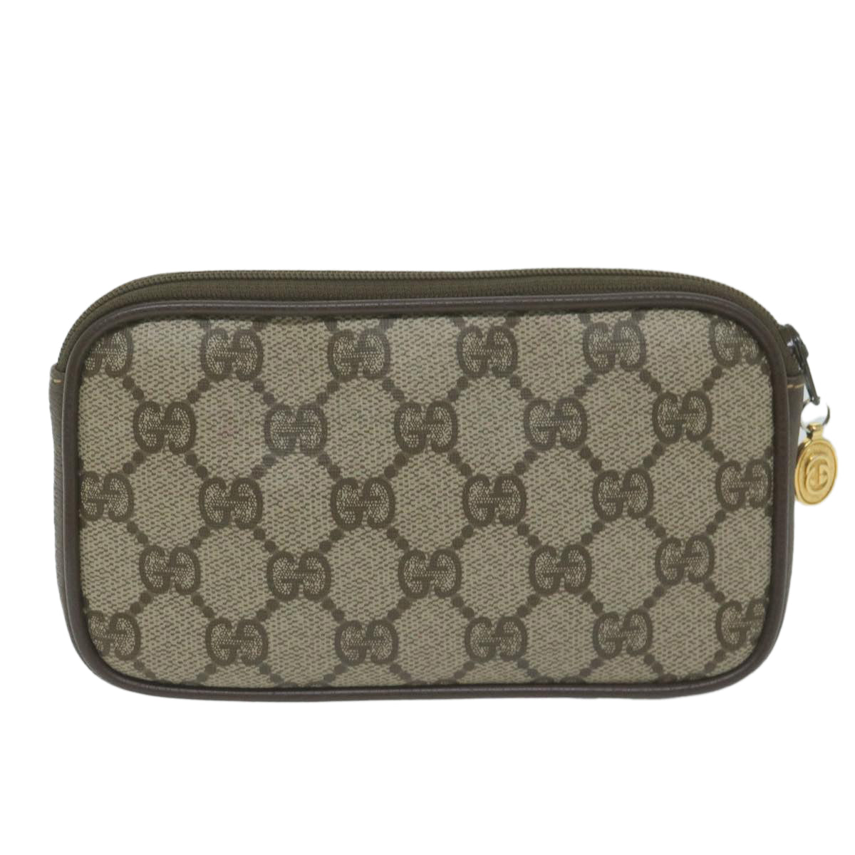 GUCCI GG Supreme Pouch PVC Leather Beige 039 084 0906  10591