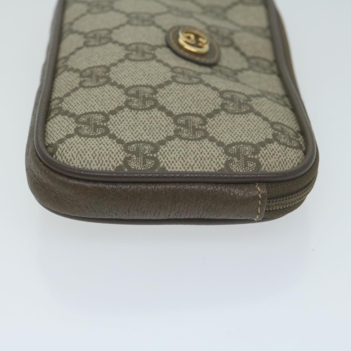 GUCCI GG Supreme Pouch PVC Leather Beige 039 084 0906  10591