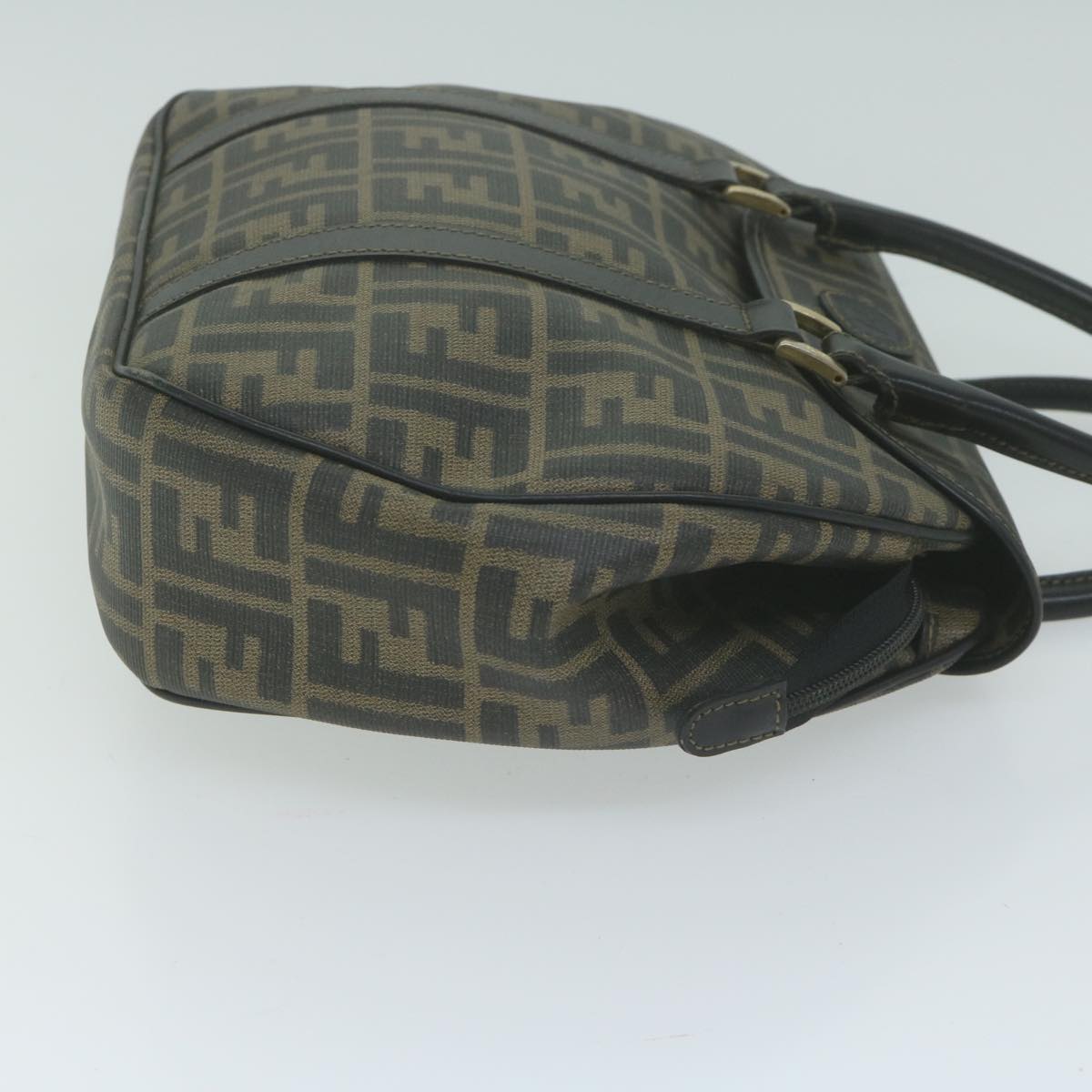 Luxury FendiZucca Canvas Hand Bag Black Brownyk10606