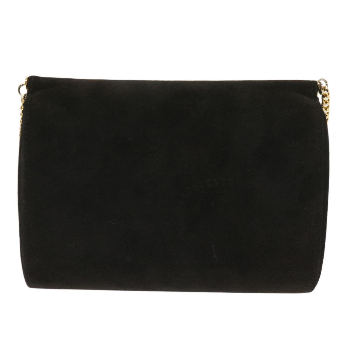 GUCCI Interlocking Chain Shoulder Bag Suede Black  10611