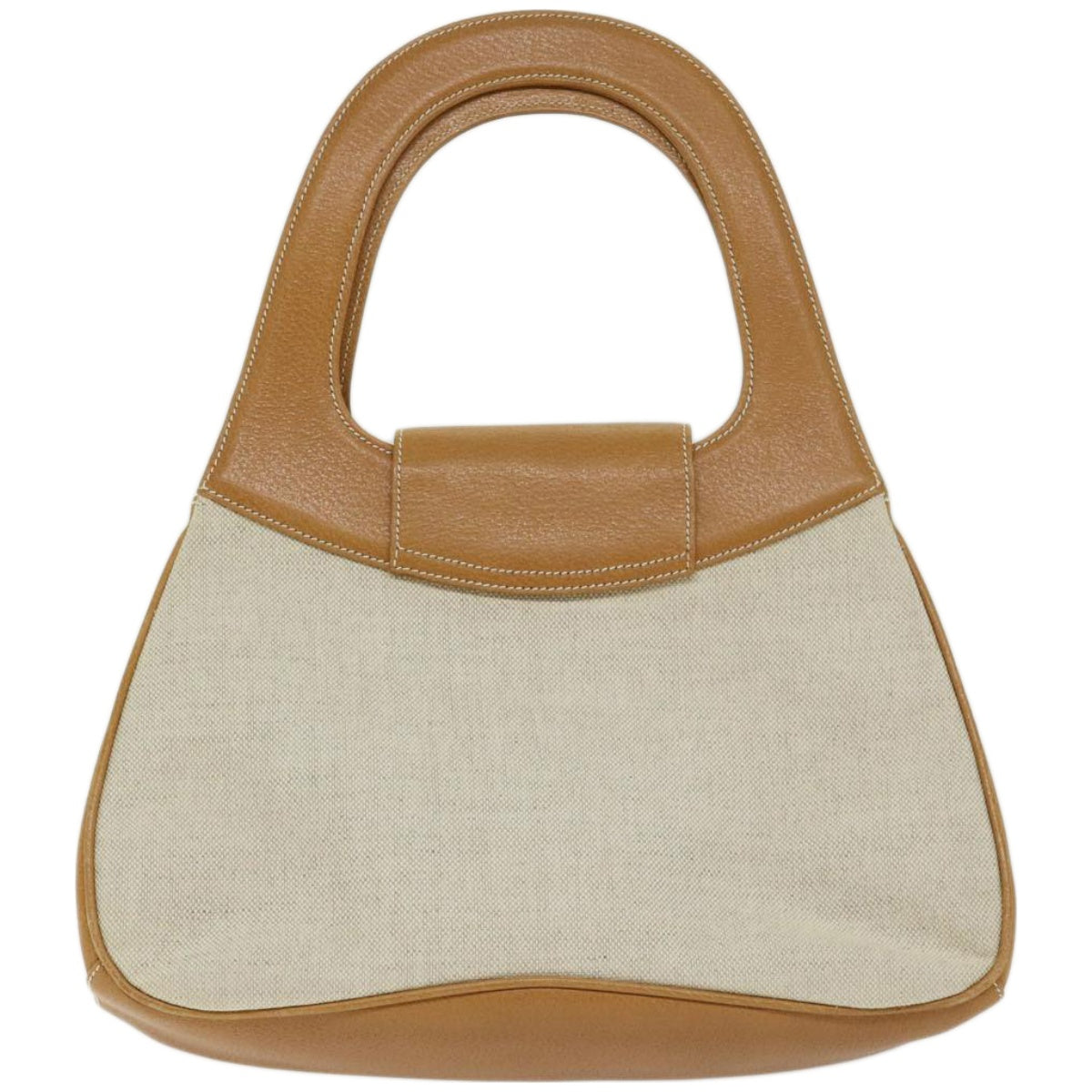 GUCCI Bamboo Turn Lock Shoulder Bag Canvas Leather Beige 000 113  10670