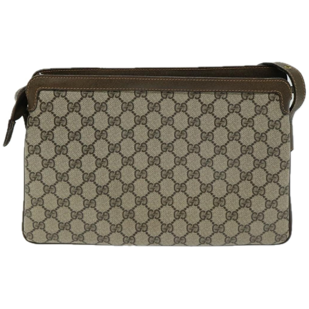 GUCCI GG Supreme Web Sherry Line Shoulder Bag PVC Beige 378 001  10712