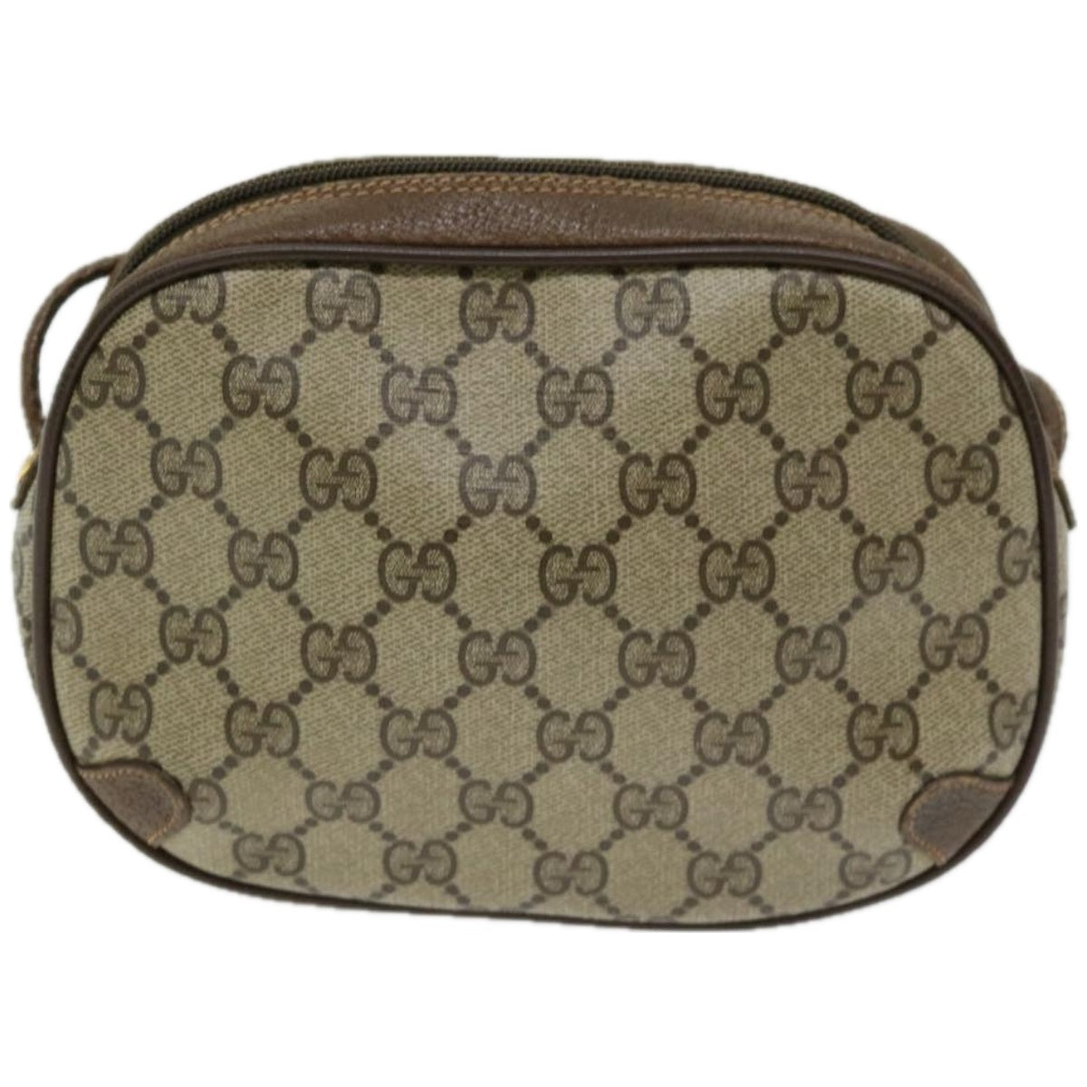 GUCCI GG Supreme Web Sherry Line Shoulder Bag PVC Beige 156 02 066  10732