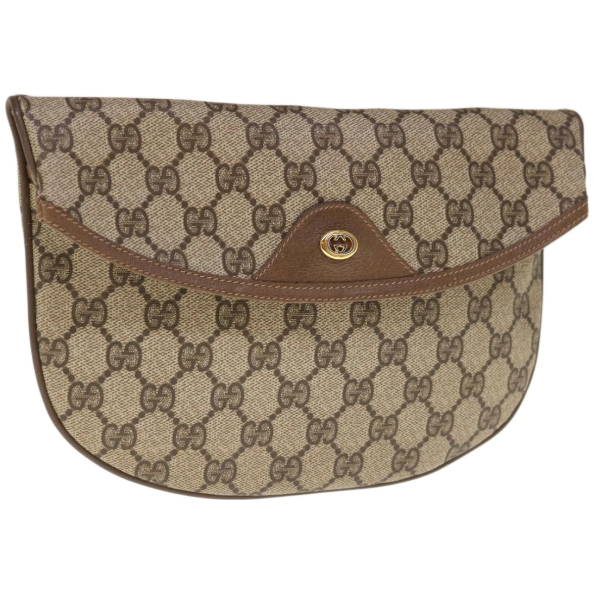 GUCCI GG Supreme Clutch Bag PVC Beige 89 02 503  10733