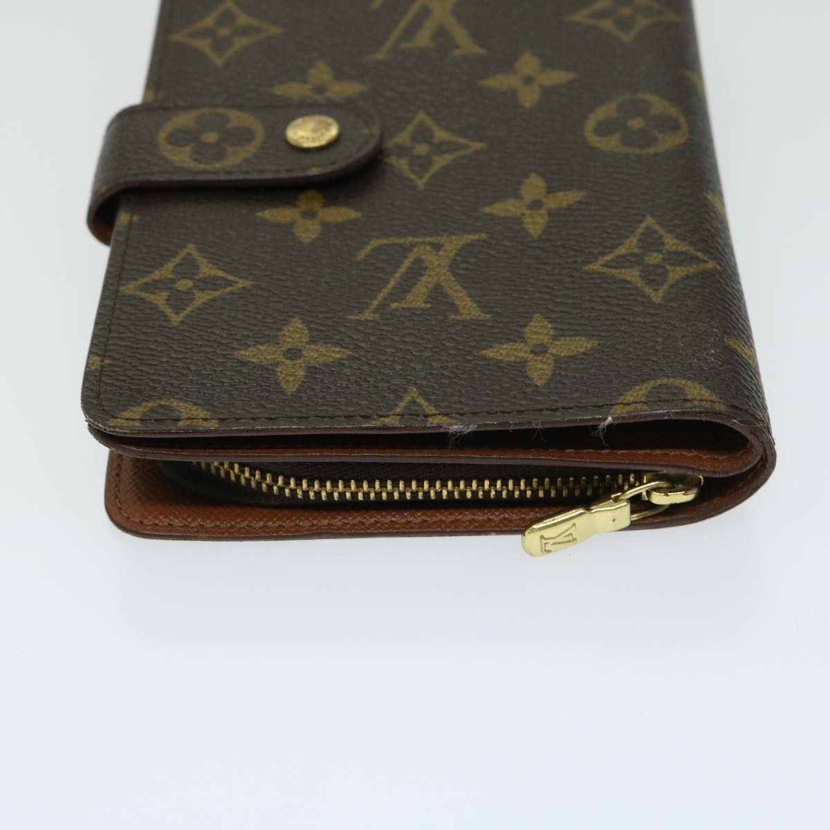 LOUIS VUITTON Monogram Porto Papie Zip Wallet M61207 LV yk10735