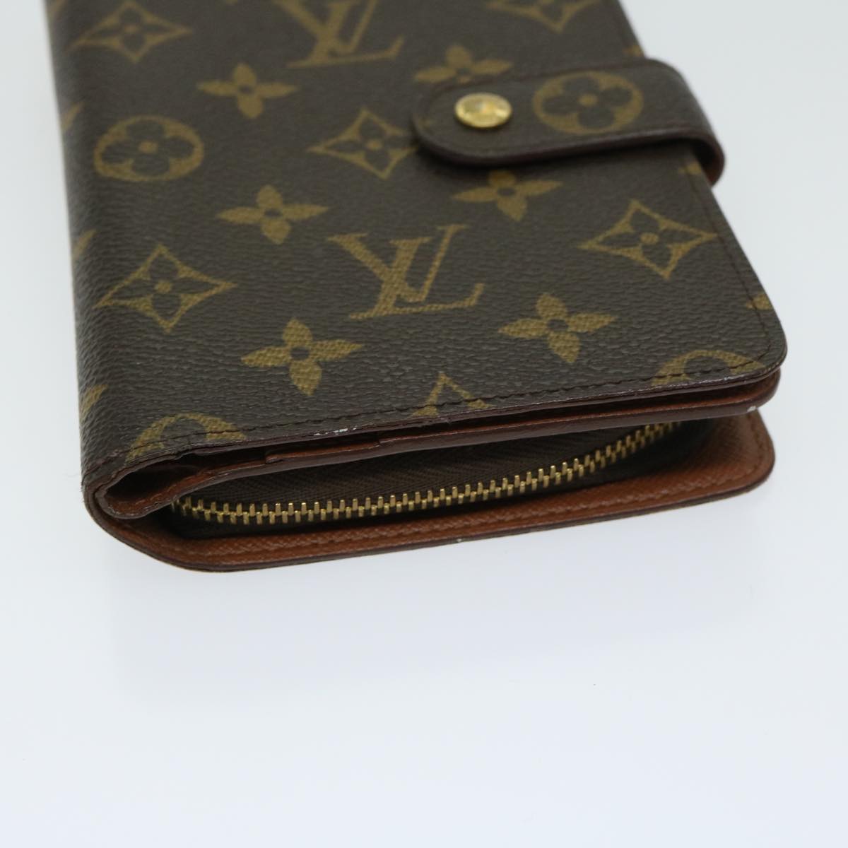 LOUIS VUITTON Monogram Porto Papie Zip Wallet M61207 LV yk10735