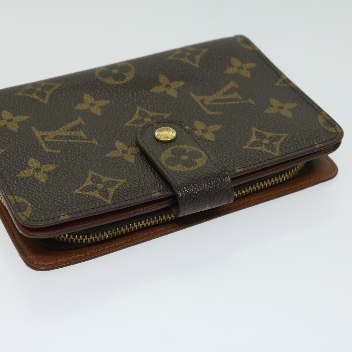 LOUIS VUITTON Monogram Porto Papie Zip Wallet M61207 LV yk10735