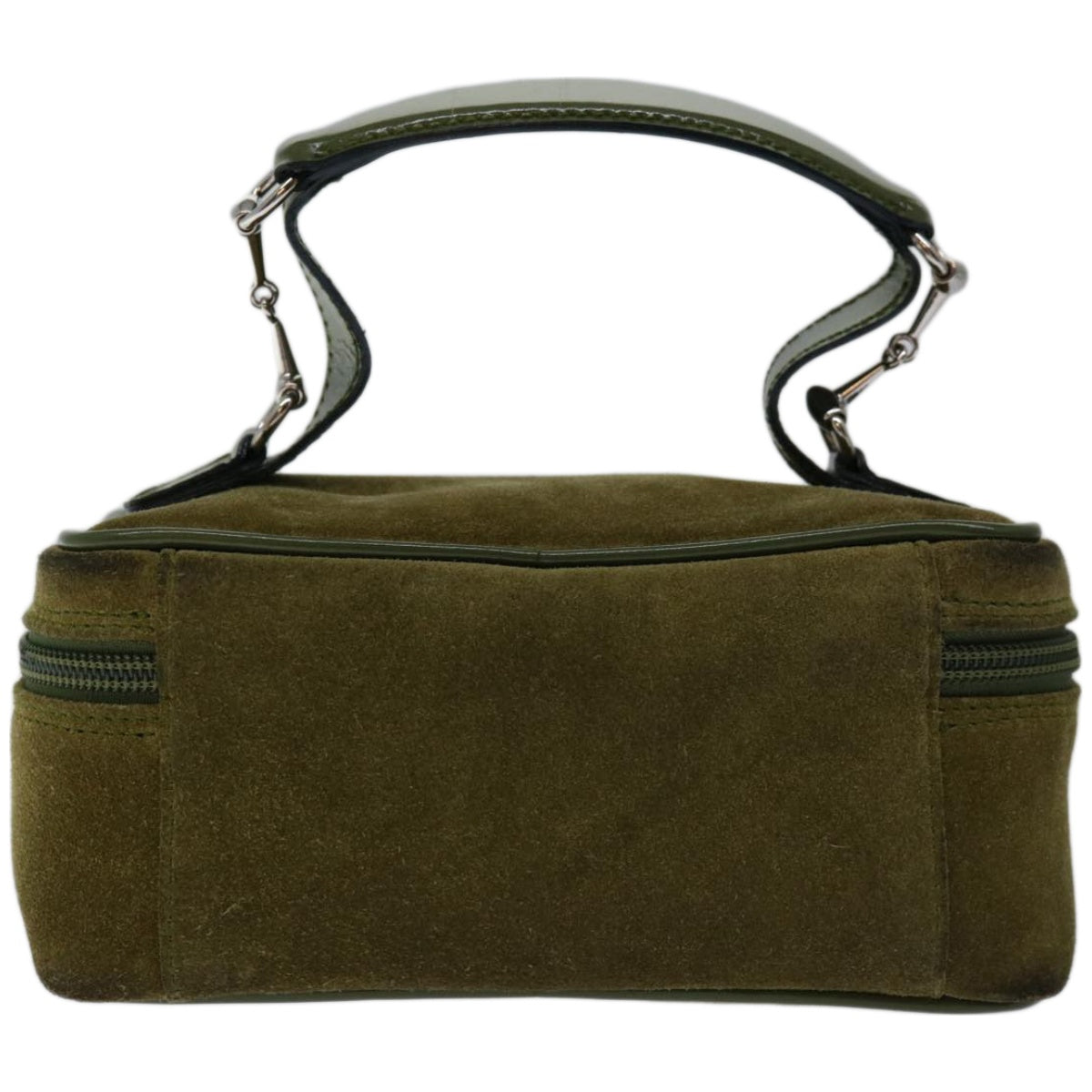 GUCCI Horsebit Vanity Cosmetic Pouch Suede Green 032 1705  10797