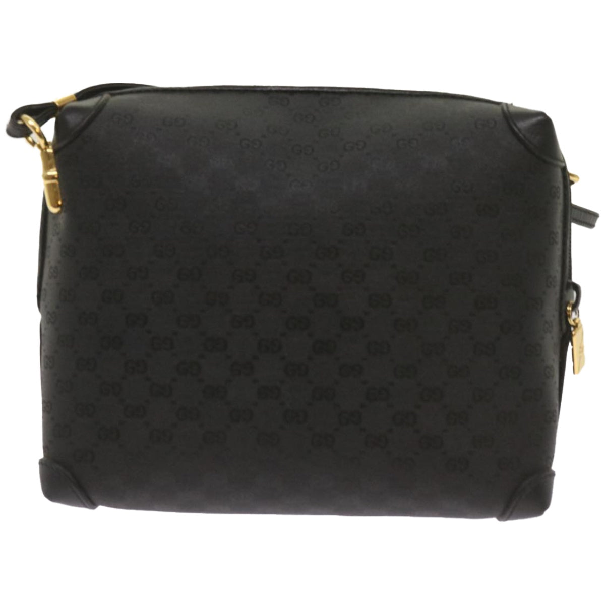GUCCI Micro GG Canvas Shoulder Bag PVC Leather Black 007 115 4916  10834