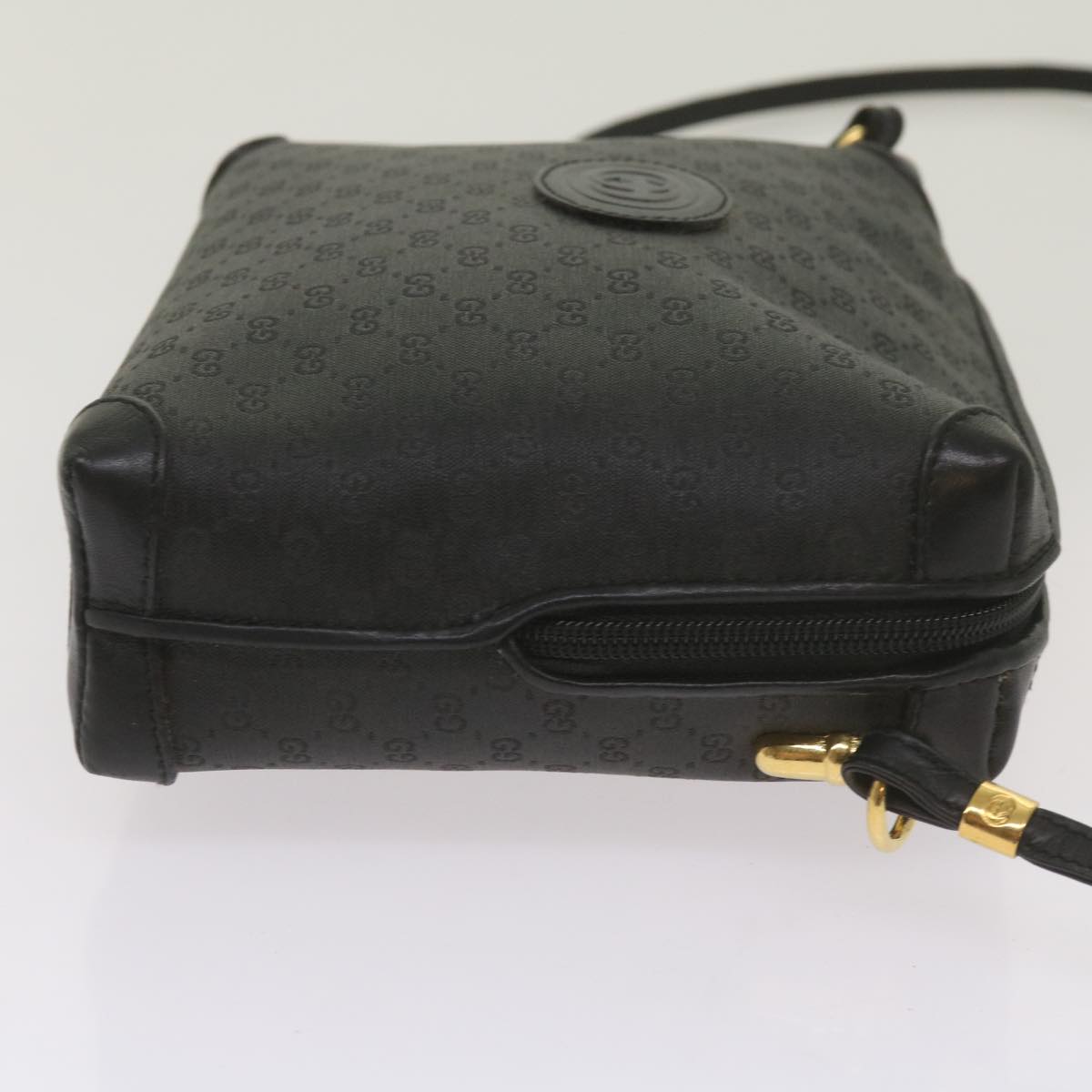GUCCI Micro GG Canvas Shoulder Bag PVC Leather Black 007 115 4916  10834