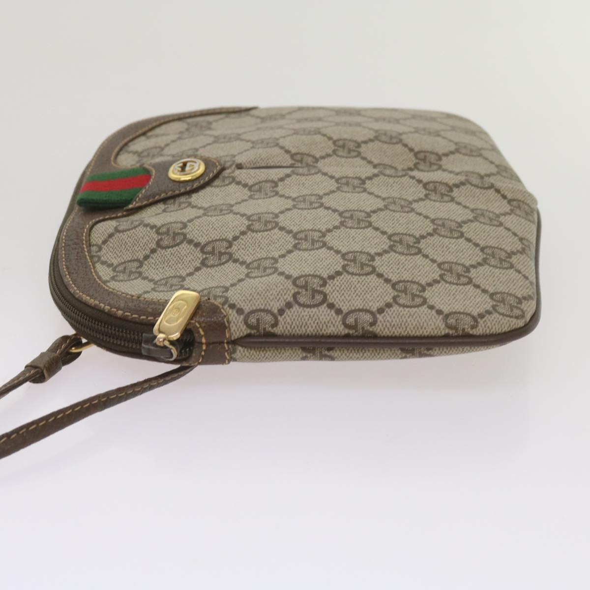 GUCCI GG Canvas Web Sherry Line Shoulder Bag Red Beige 904 02 047  10868