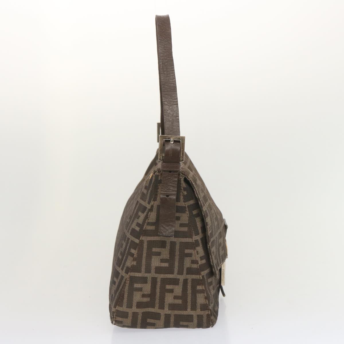 Luxury FendiZucca Canvas Mamma Baguette Shoulder Bag Black Brownyk10917