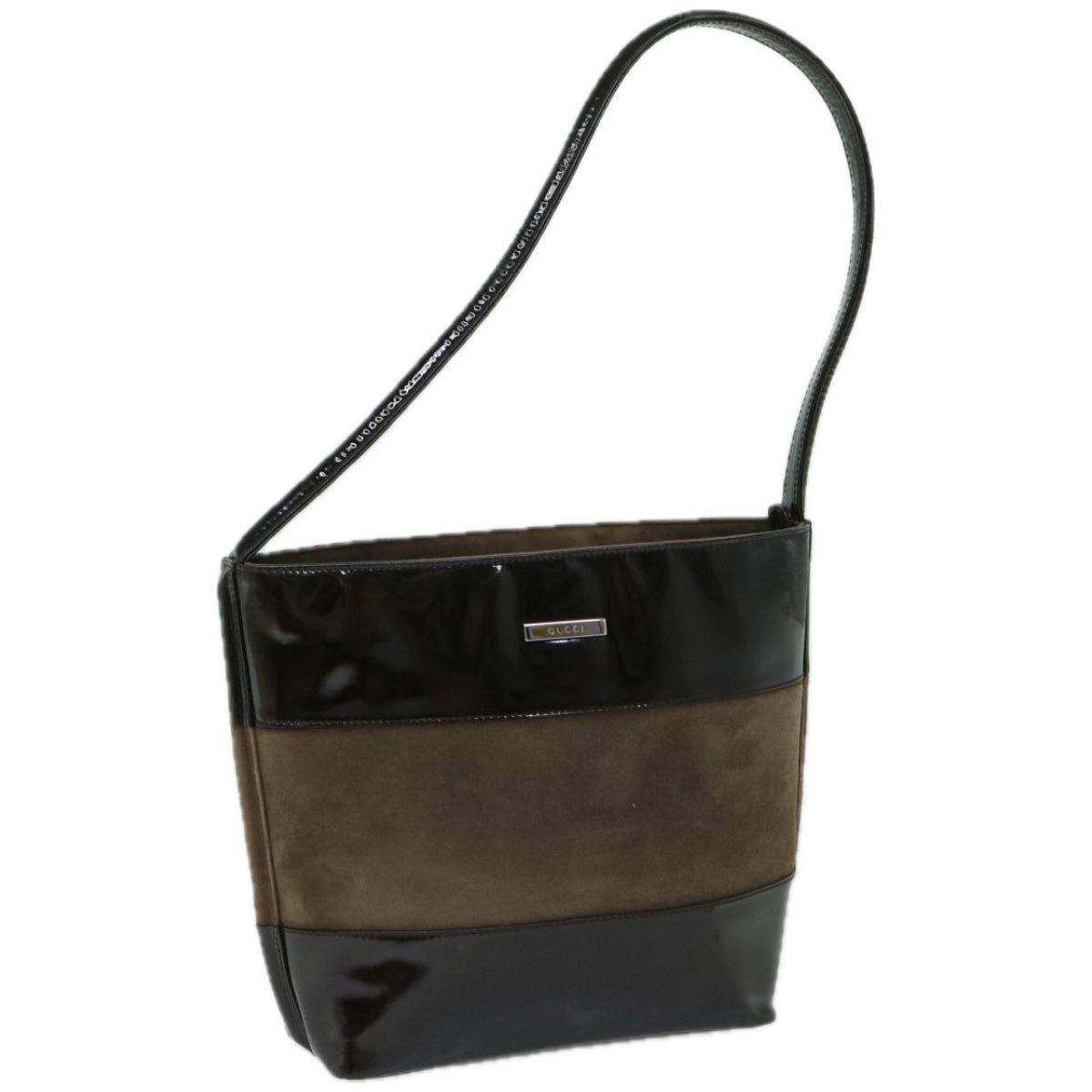 GUCCI Shoulder Bag Patent leather Brown  10956