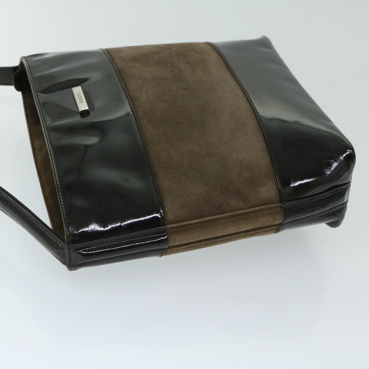 GUCCI Shoulder Bag Patent leather Brown  10956
