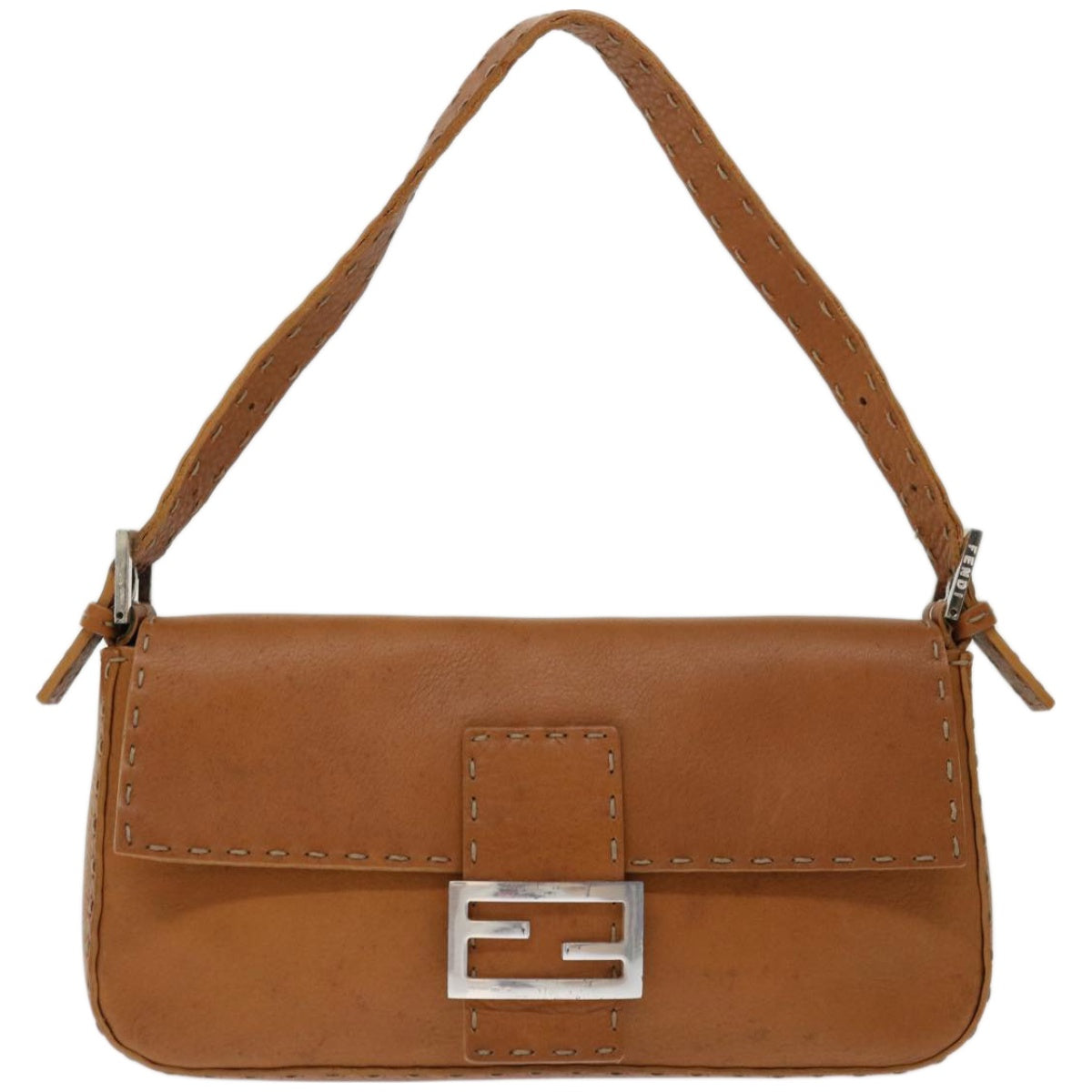 Luxury FendiCeleria Mamma Baguette Shoulder Bag Leather Brownyk10979