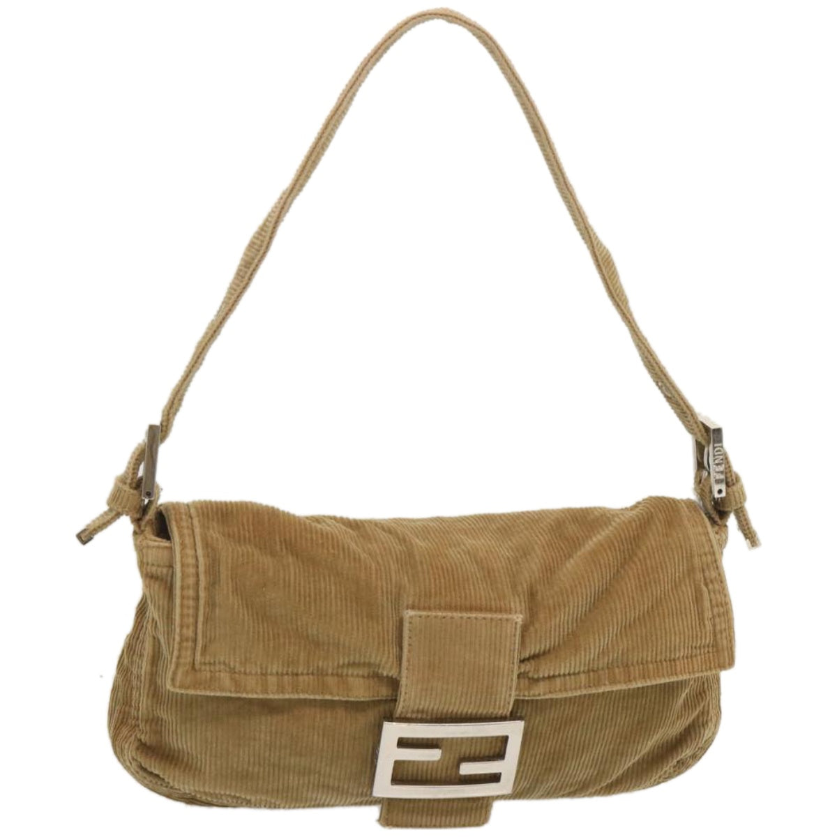 Luxury FendiMamma Baguette Shoulder Bag Corduroy Brownyk11013