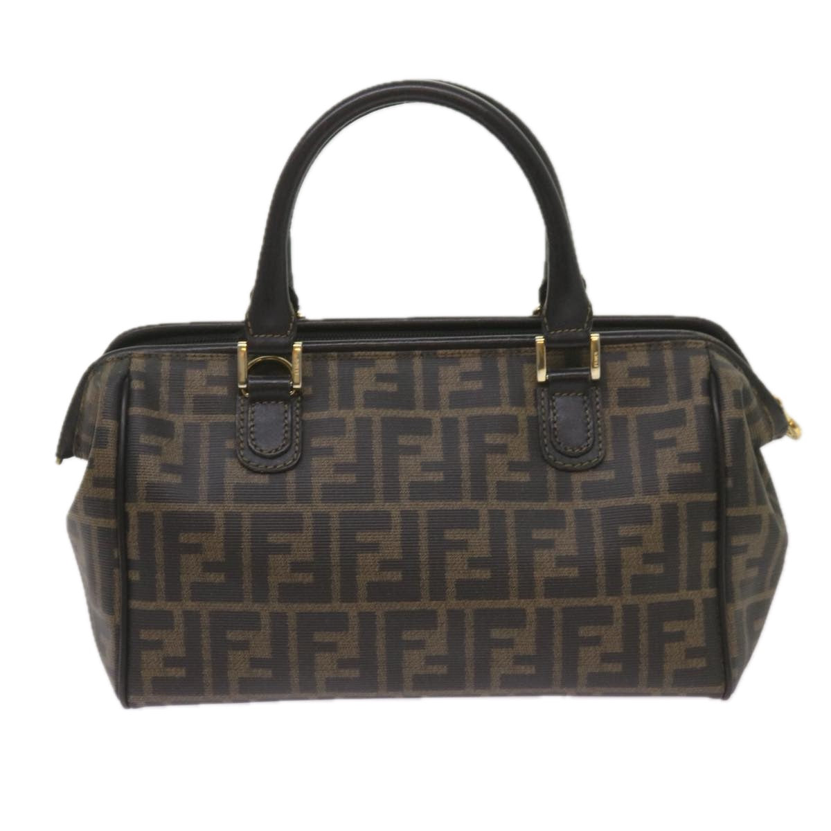 Luxury FendiZucca Canvas Hand Bag Black Brownyk11054