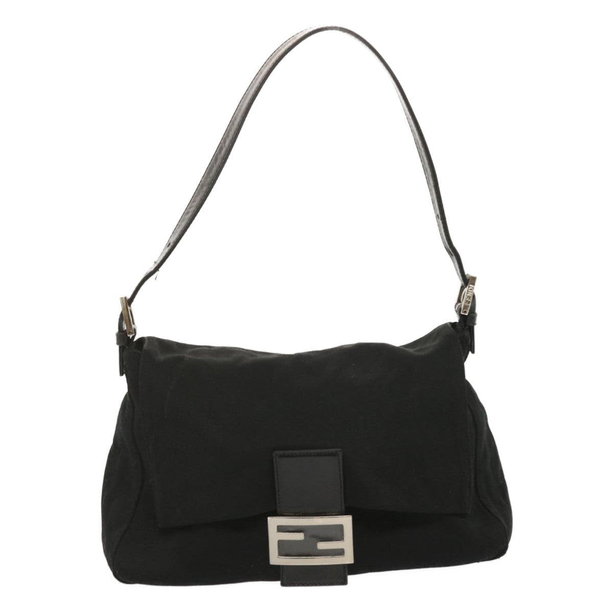 Luxury FendiMamma Baguette Shoulder Bag Nylon Blackyk11070