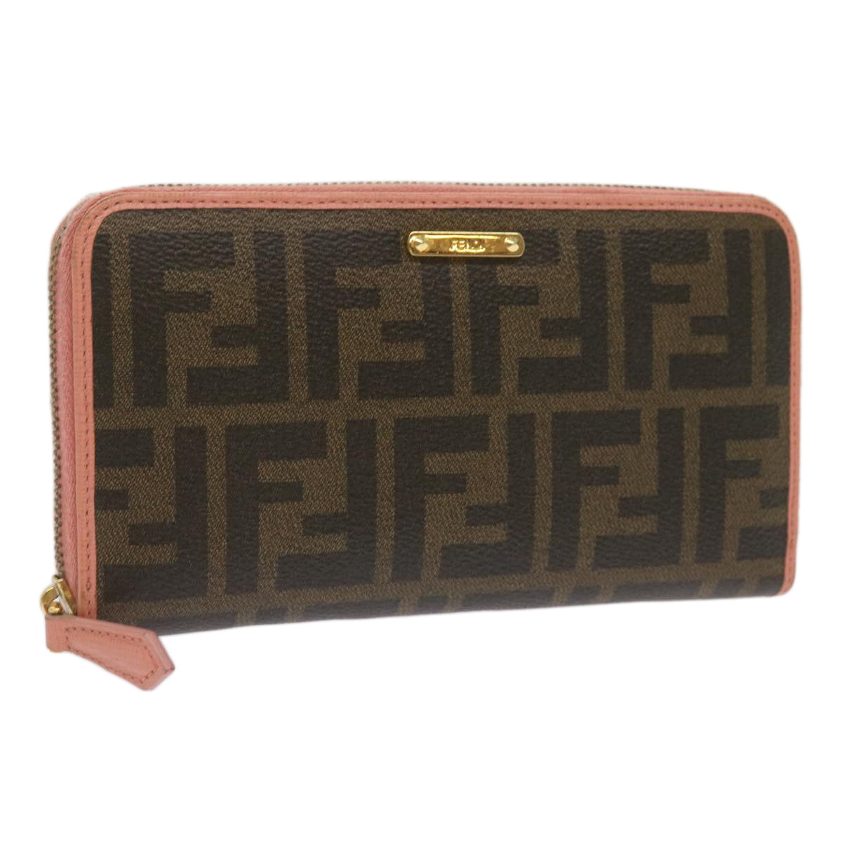Luxury FendiZucca Canvas Long Wallet Black Brownyk11164