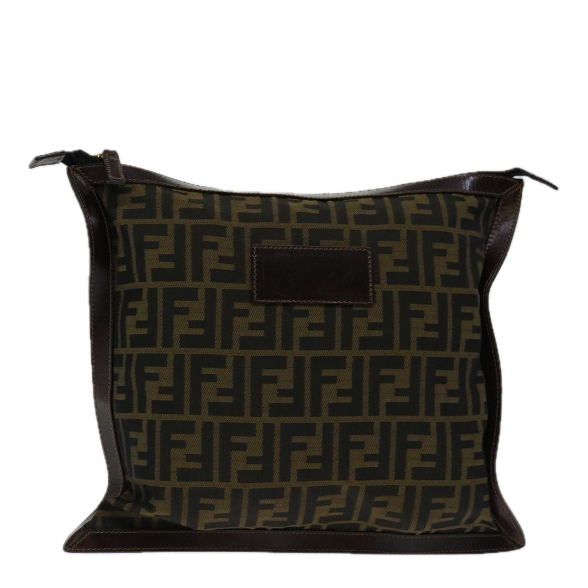 Luxury FendiZucca Canvas Clutch Bag Black Brownyk11175