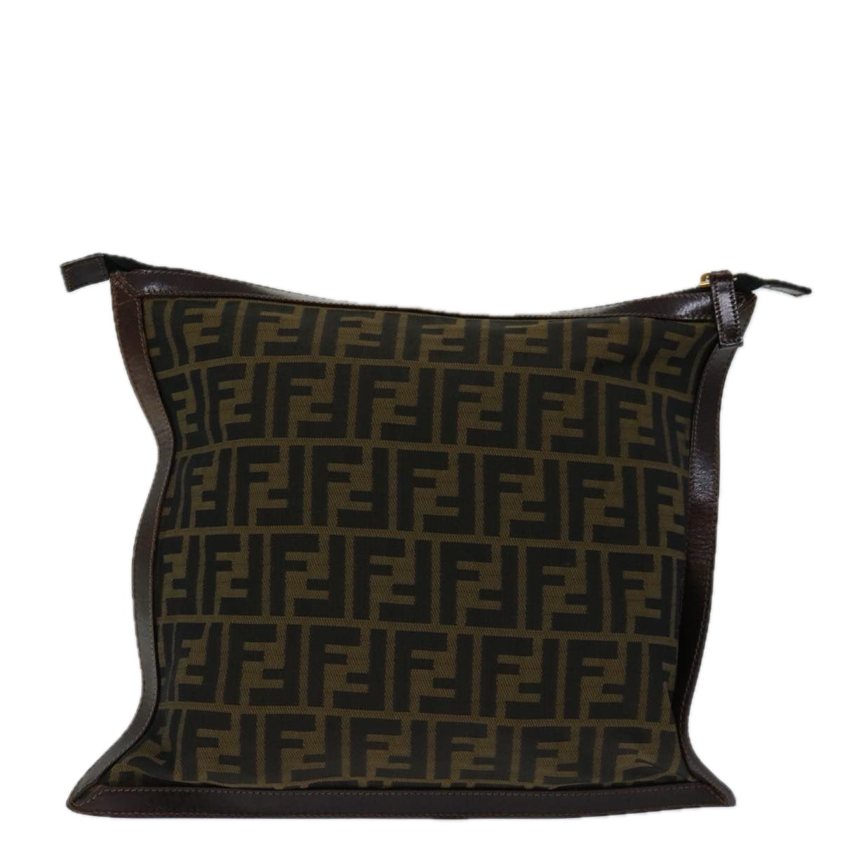 Luxury FendiZucca Canvas Clutch Bag Black Brownyk11175