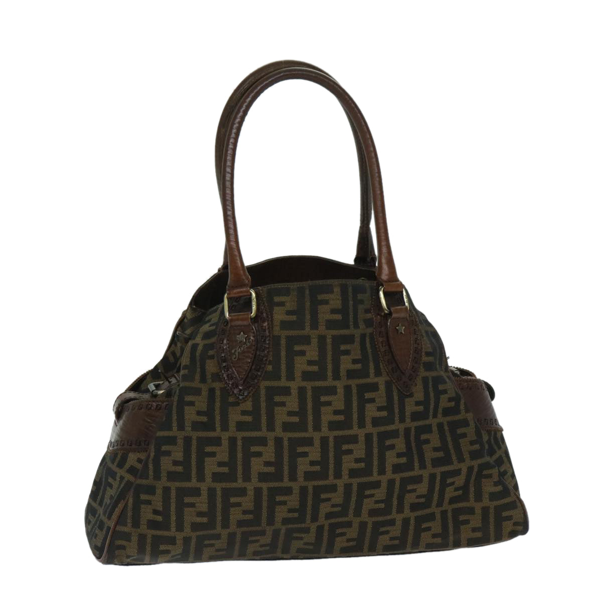 Luxury FendiZucca Canvas Hand Bag Brownyk11216