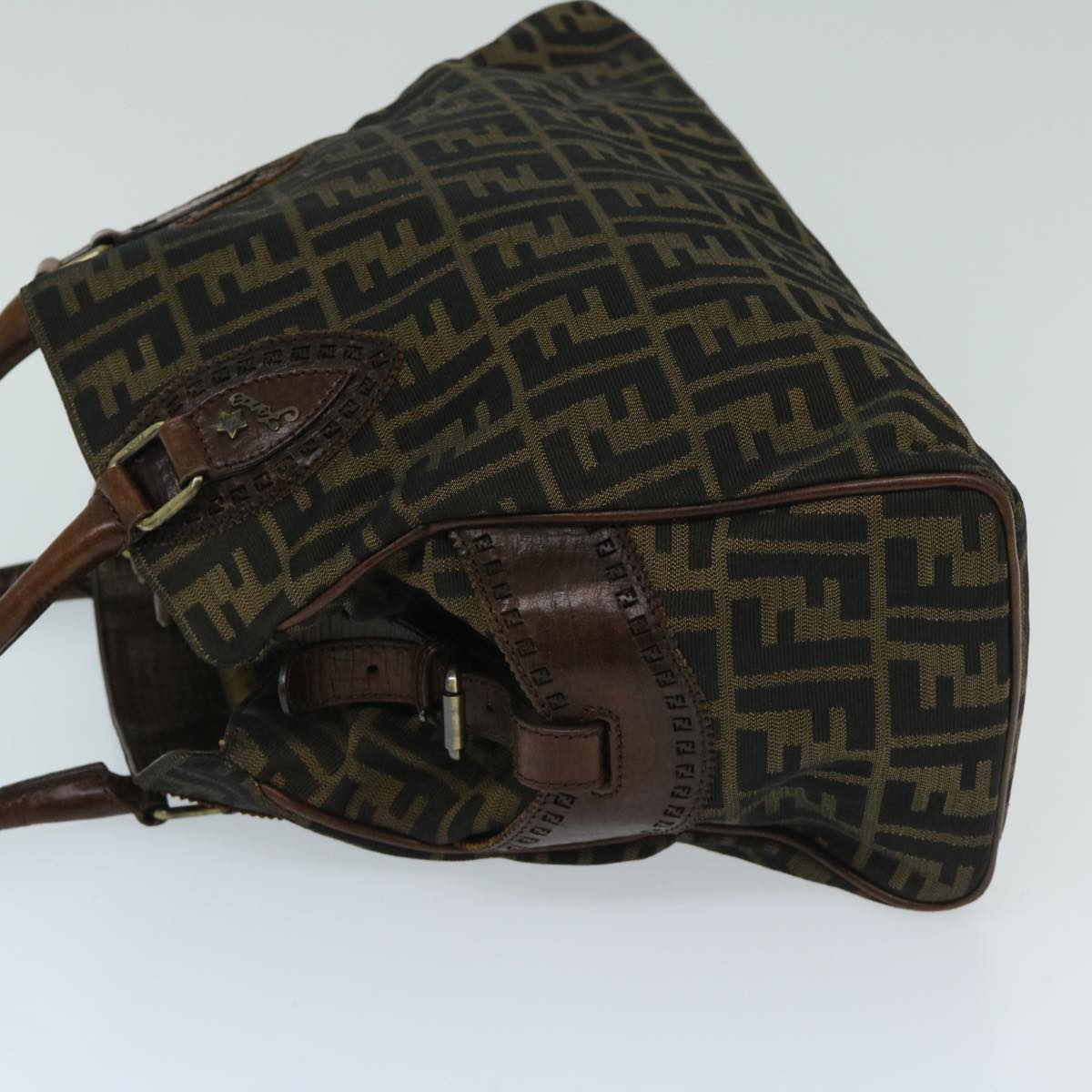Luxury FendiZucca Canvas Hand Bag Brownyk11216