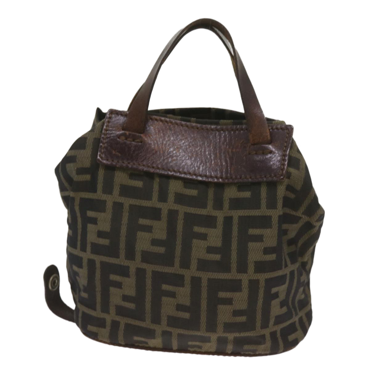 Luxury FendiZucca Canvas Hand Bag Brown Blackyk11238