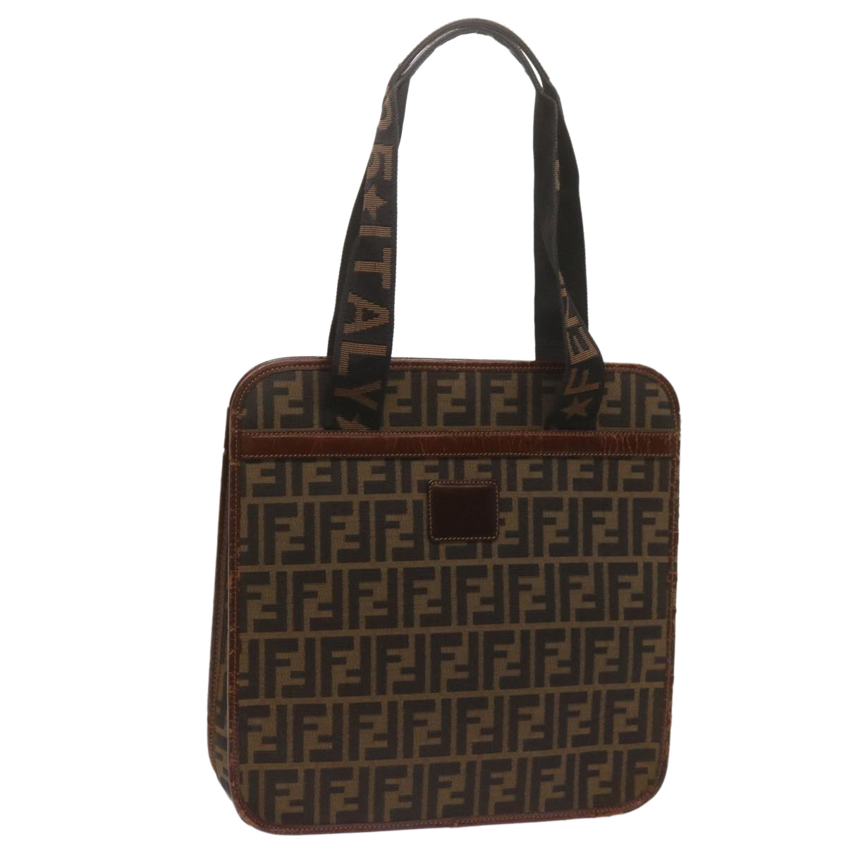 Luxury FendiZucca Canvas Tote Bag Black Brownyk11261
