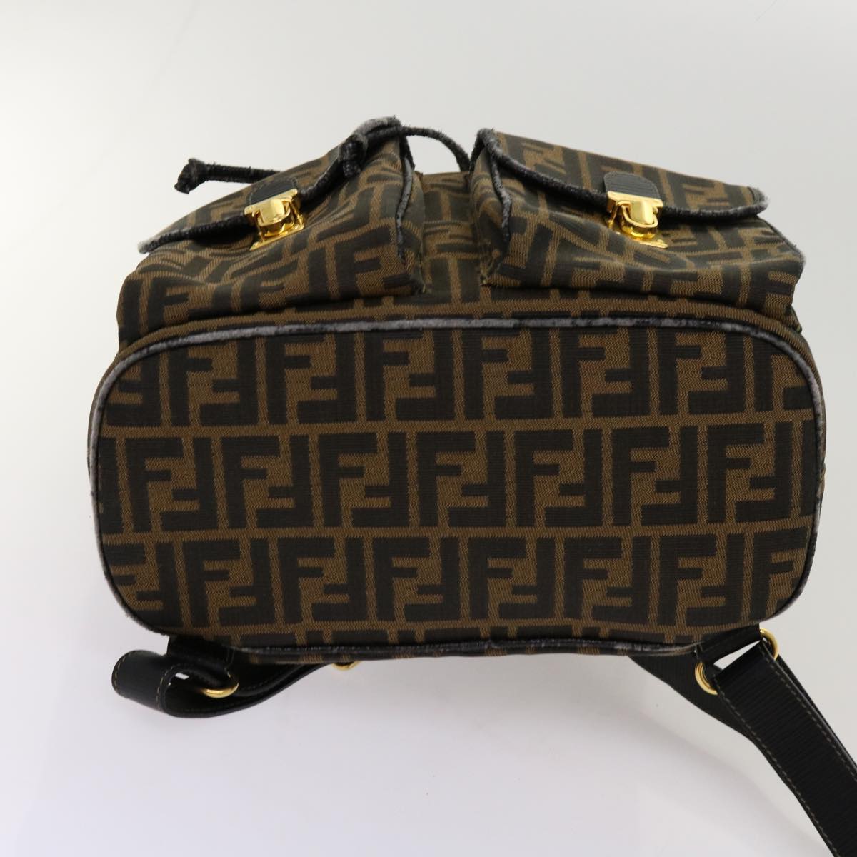 Luxury FendiZucca Canvas Backpack Brown Blackyk11410