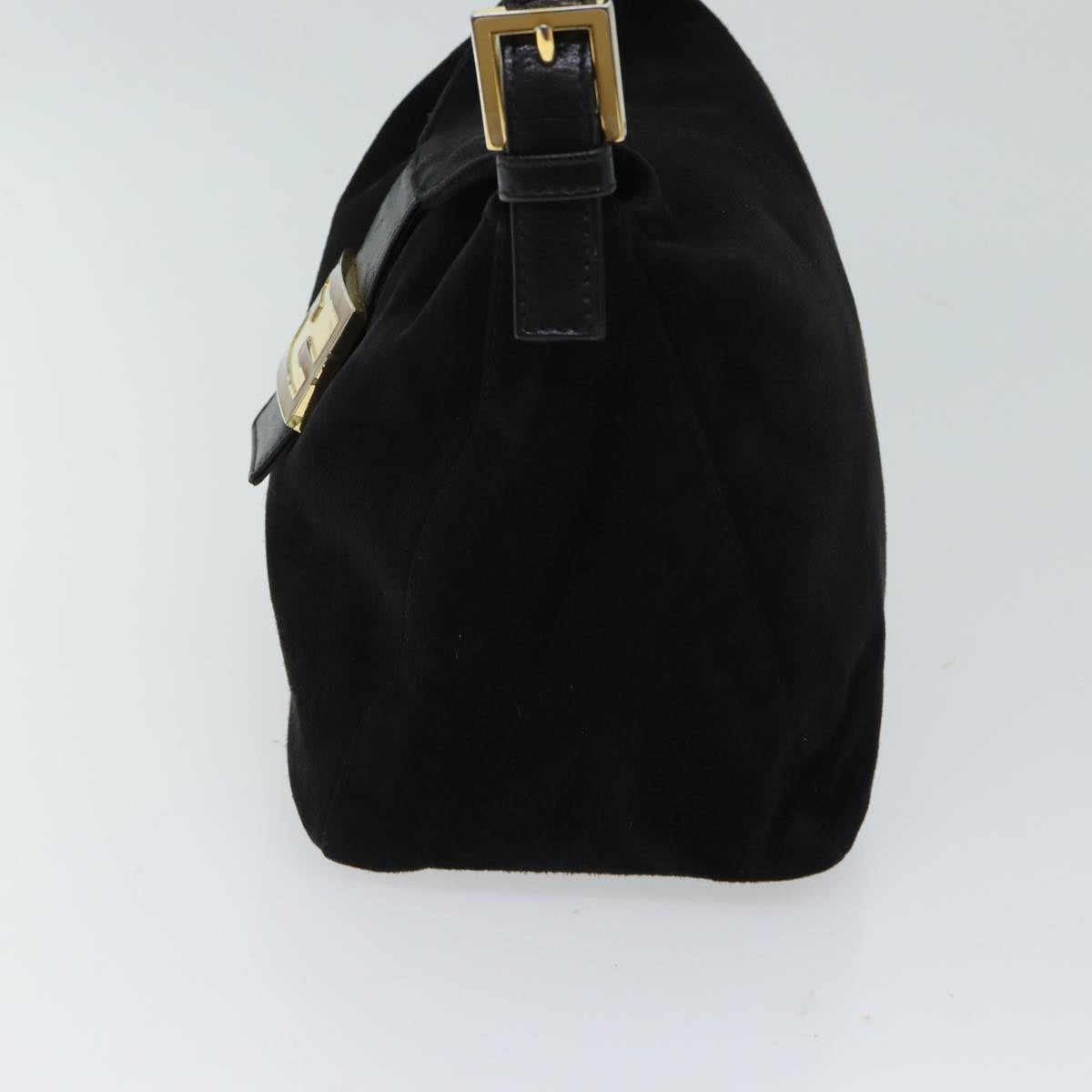 Luxury FendiMamma Baguette Shoulder Bag Suede Blackyk11454