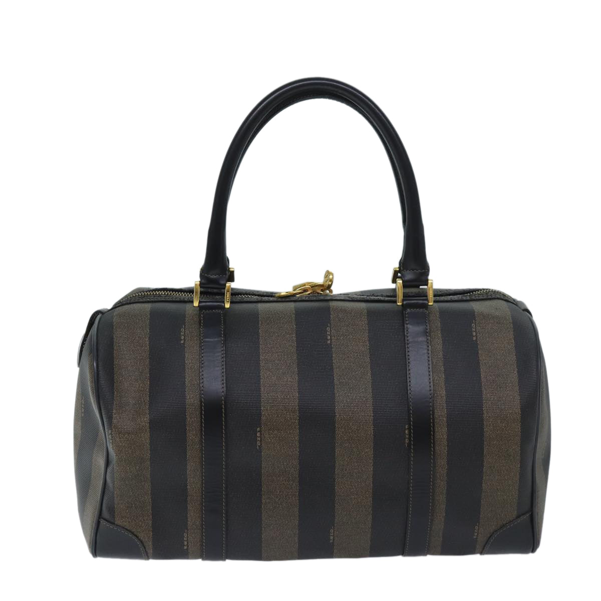 Luxury FendiPecan Canvas Boston Bag Brownyk11462
