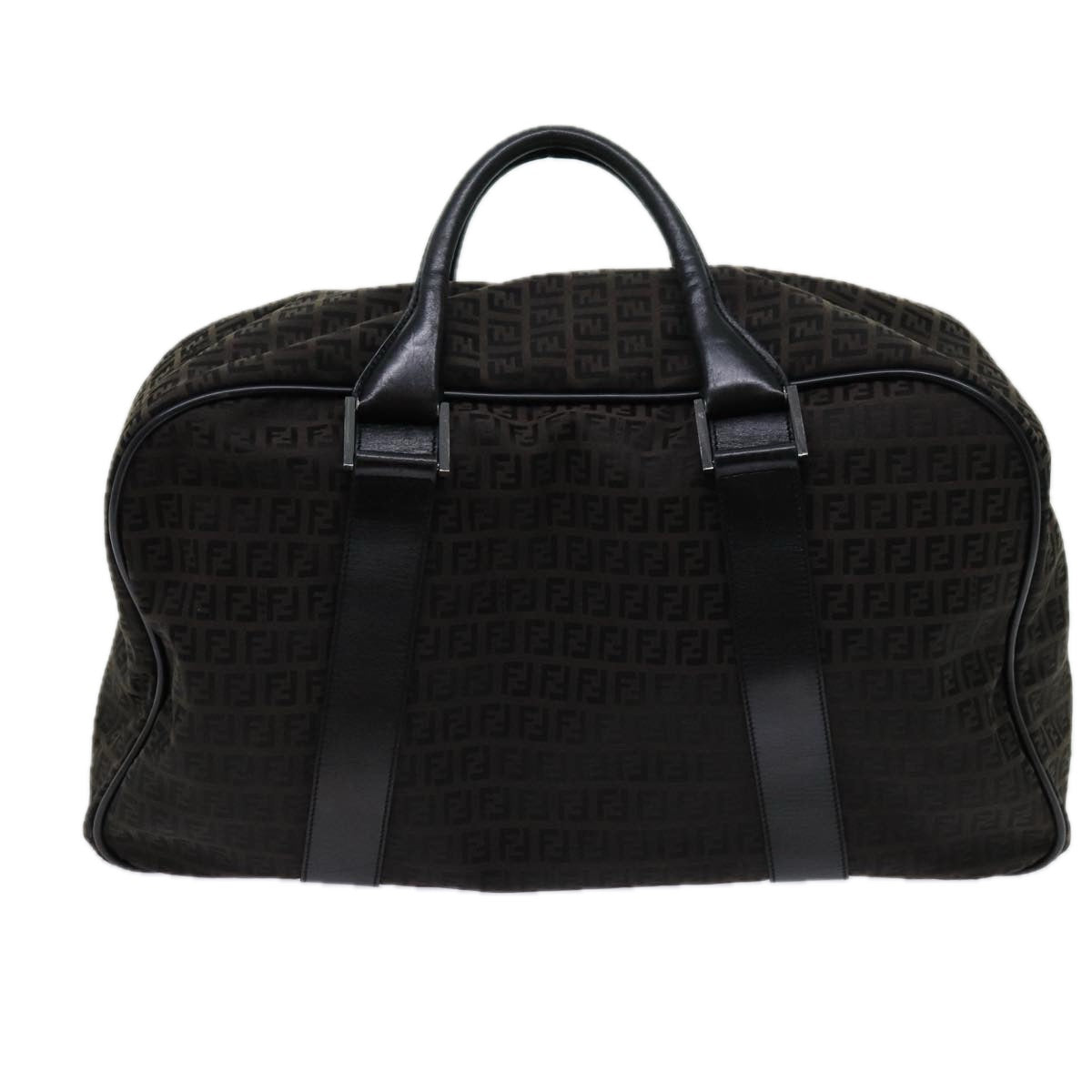 Luxury FendiZucchino Canvas Boston Bag Blackyk11470