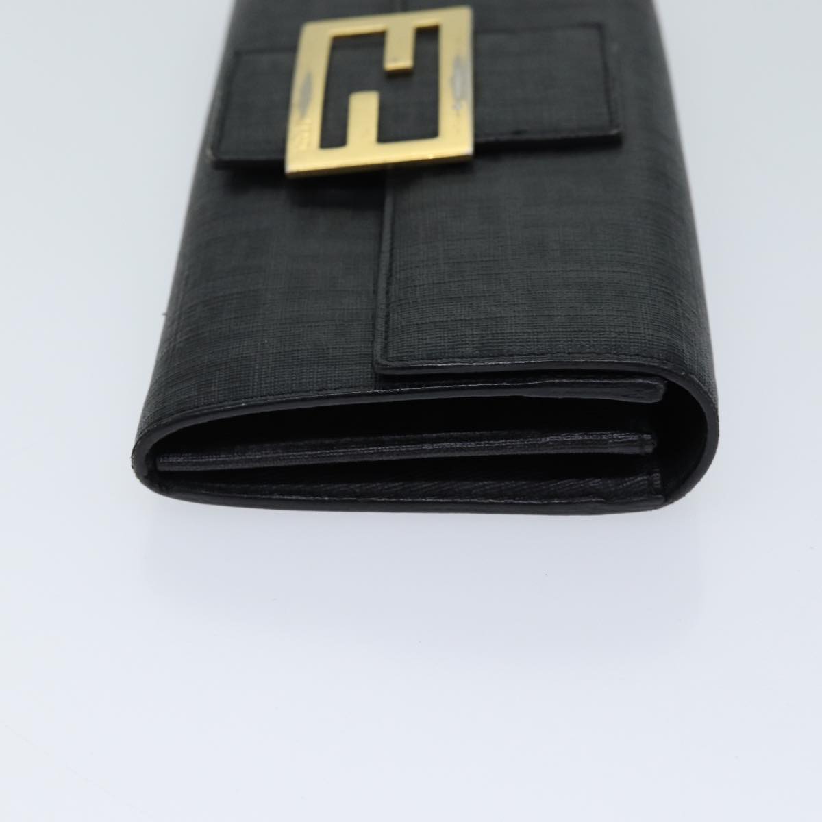 Luxury FendiZucchino Canvas Long Wallet Blackyk11478